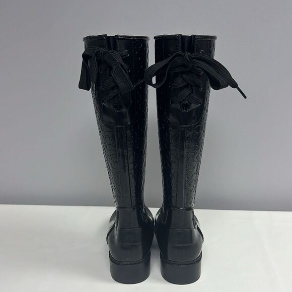 Coach-Classic Signature Logo Lace Up Rain Boots - Picture 13 of 15